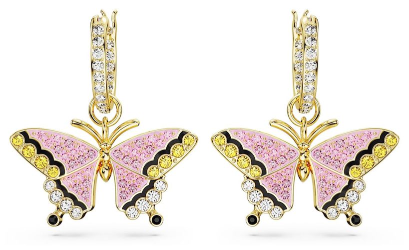 Idyllia Butterfly Drop Earrings Gold-Tone Jewellery - Swarovski - Modalova