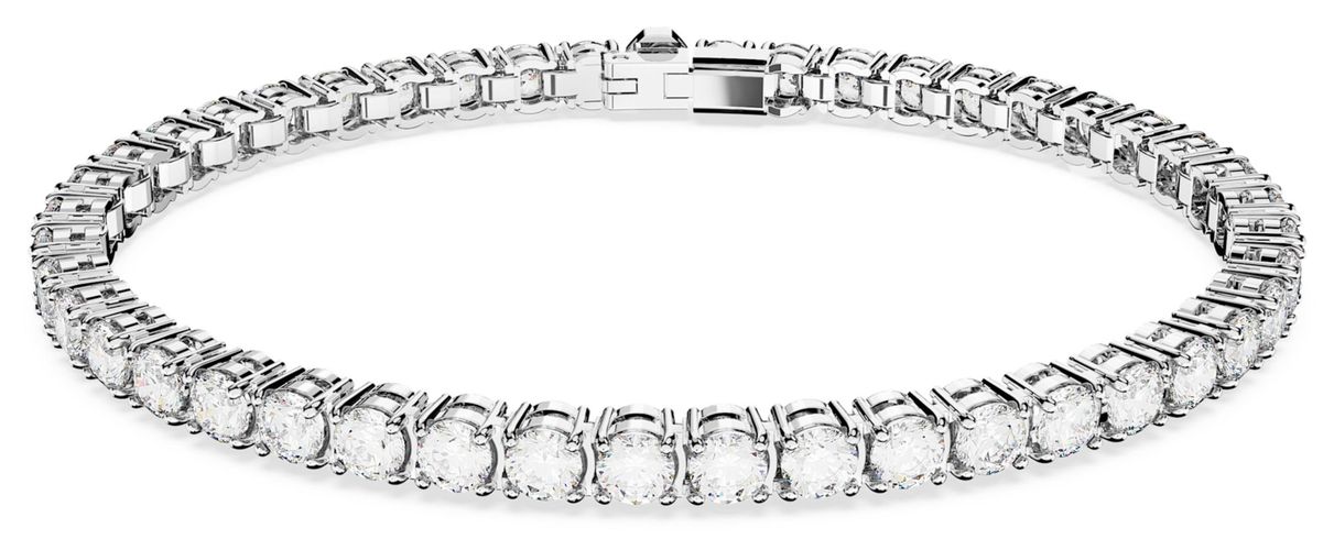 Matrix Tennis Bracelet Round Cut White Jewellery - Swarovski - Modalova