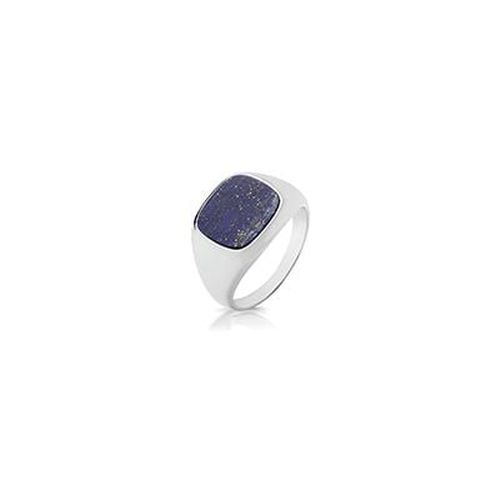 G7545L Silver Lapis Signet Ring Size T Jewellery - James Moore TH - Modalova