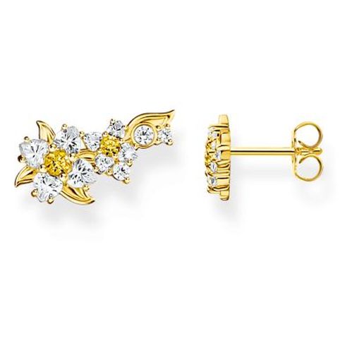 H2324-414-4 Gold-Plated Lovely Daisy Flower Ear Jewellery - Thomas Sabo - Modalova