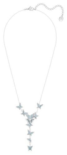 Lilia Y Butterfly Necklace | Rhodium Jewellery - Swarovski - Modalova