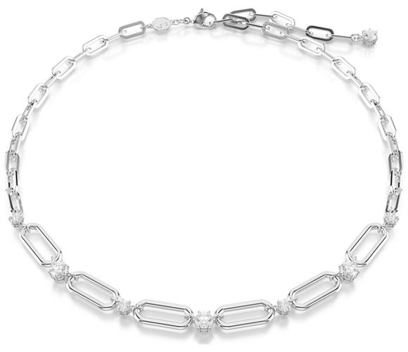 Dextera necklace, White, Rhodium plated Jewellery - Swarovski - Modalova