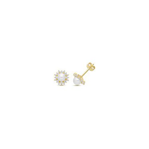 ES2071 9CT YEL GOLD FRESHWATER PEARL & CZ Jewellery - James Moore TH - Modalova