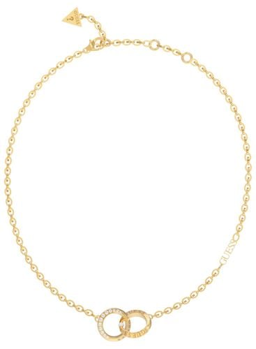 UBN02191YG Gold Plated Crystal-Set Interlocking Mini Jewellery - Guess - Modalova