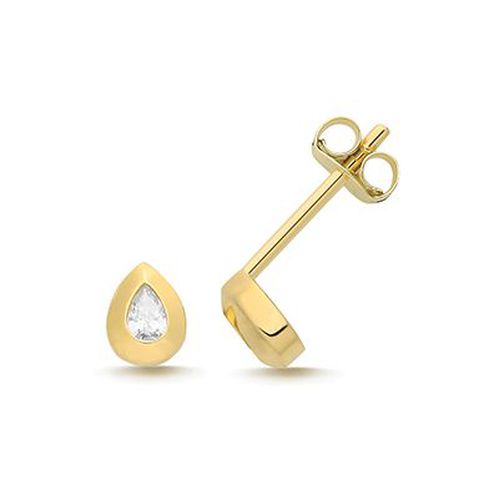 ES2063 9CT YEL GOLD CZ PEAR STUDS Jewellery - James Moore TH - Modalova