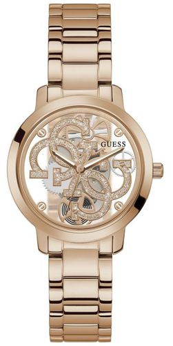 GW0300L3 QUATTRO CLEAR Women's Transparent Dial Rose Watch - Guess - Modalova