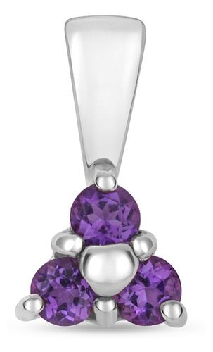 PD230WA White Gold Amethyst 3 Stone Pendant Jewellery - James Moore TH - Modalova