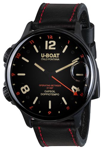 Capsoil Doppiotempo (55mm) Red Rehaut DLC Watch - U-Boat - Modalova