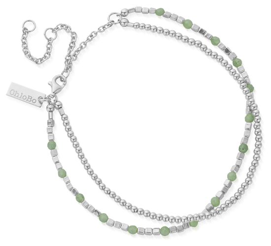 SANMCA In Bloom MINI CUTE and Aventurine Anklet - 925 Jewellery - ChloBo - Modalova