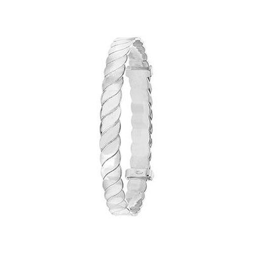 G4408 SILVER BABIES TWISTED EXPANDABLE BANGLE Jewellery - James Moore TH - Modalova