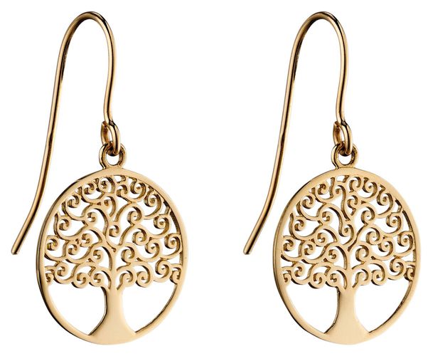 GE2306 9k Yellow Gold Tree Of Life Earrings Jewellery - Elements Gold - Modalova