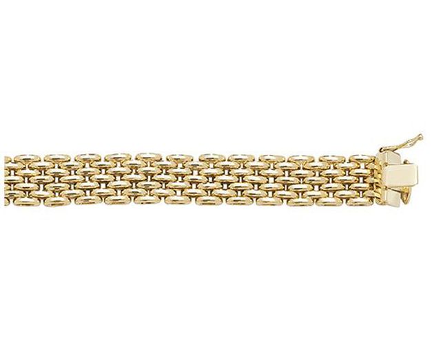 BR562 9CT YEL GOLD LADIES' 7.5 INCHES BRICK Jewellery - James Moore TH - Modalova