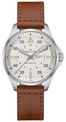 H64635550 Khaki Aviation Pilot Day-Date Automatic ( Watch - Hamilton - Modalova