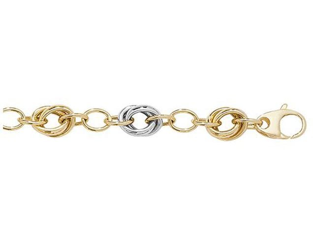 BR553 9CT YEL/WHT GOLD LADIES' 7.5 INCHES Jewellery - James Moore TH - Modalova