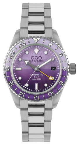 OOO.001-25.LA.BAND.SS Dark Violet Automatic GMT Watch - Out Of Order - Modalova