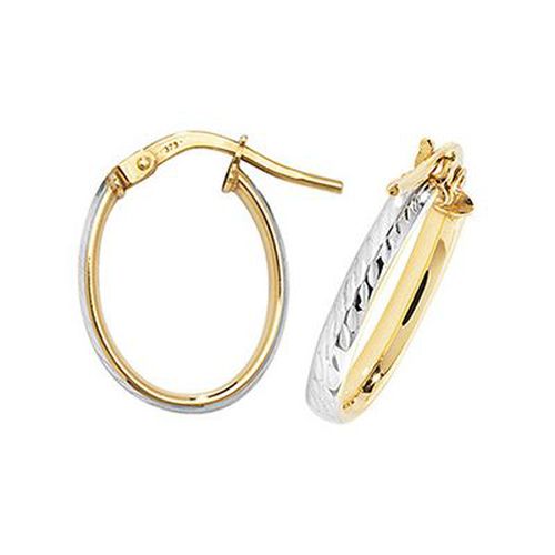 ER1043-V1 9ct Yellow/White Gold Oval Diamond Jewellery - James Moore TH - Modalova