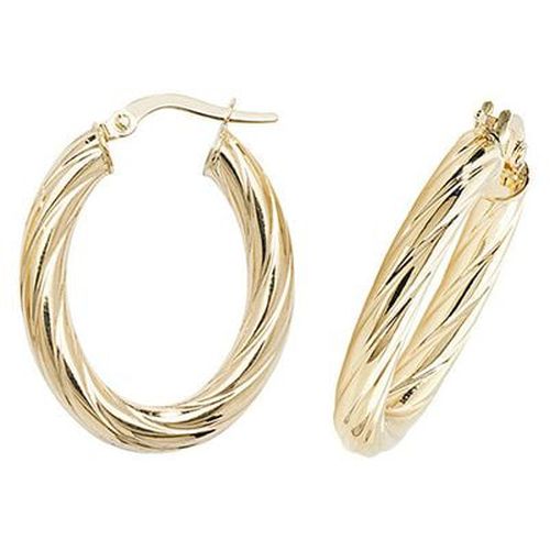 ER1059-V2 Oval Hoop Earrings Jewellery - James Moore TH - Modalova