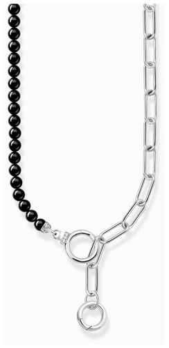 KE2193-0217-11-L47 Silver Chain Black Onyx Bead Jewellery - Thomas Sabo - Modalova