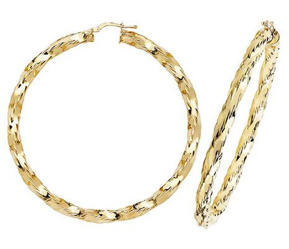 ER143-60 9CT YEL GOLD 60MM HOOP EARRINGS Jewellery - James Moore TH - Modalova