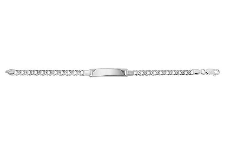 G2102 Silver Babies Double Curb ID Bracelet Jewellery - James Moore TH - Modalova