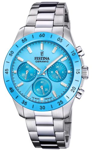 F20693/3 Ceramic Chronograph (39mm) Light Dial Watch - Festina - Modalova