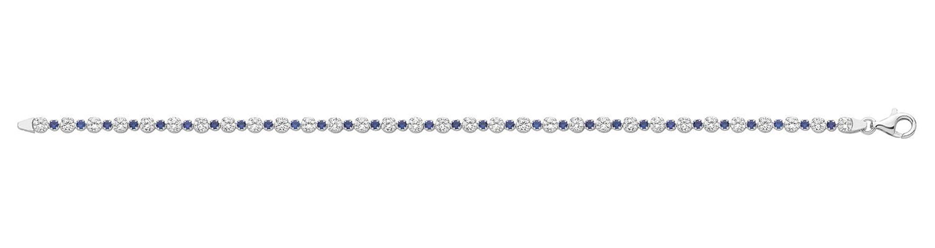 G2689BZ Silver CZ And Blue Tennis Braclet Jewellery - James Moore TH - Modalova