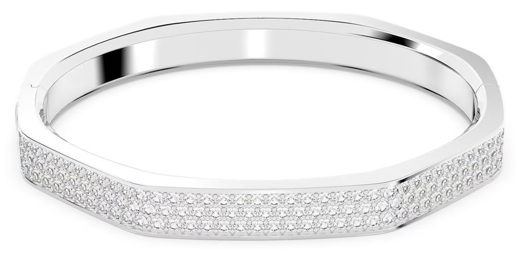 Dextera Octagon Bangle Medium | Rhodium Jewellery - Swarovski - Modalova