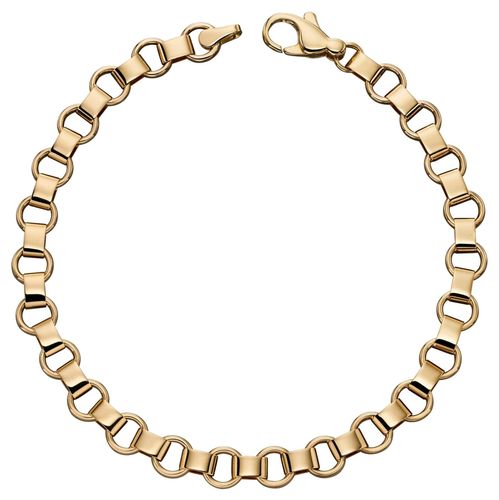 GB473 9k Yellow Gold Circle Bar Link Bracelet Jewellery - Elements Gold - Modalova