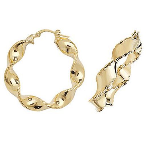 ER203N 9CT YEL GOLD 20MM DC HOOP EARRINGS Jewellery - James Moore TH - Modalova