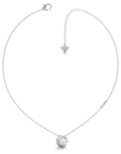 JUBN01190JWRHT/U Rhodium Plated 15-17" Crystal-Set Jewellery - Guess - Modalova