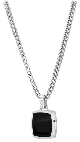 BOSS 1580648 Men's Odell Black Pendant Stainless Jewellery - BOSS Jewellery - Modalova