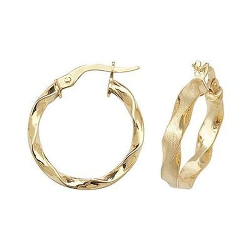 ER964-15 9CT YEL GOLD 15MM HOOP EARRINGS Jewellery - James Moore TH - Modalova