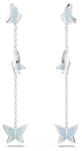 Lilia Butterfly Drop Earrings | Rhodium Jewellery - Swarovski - Modalova