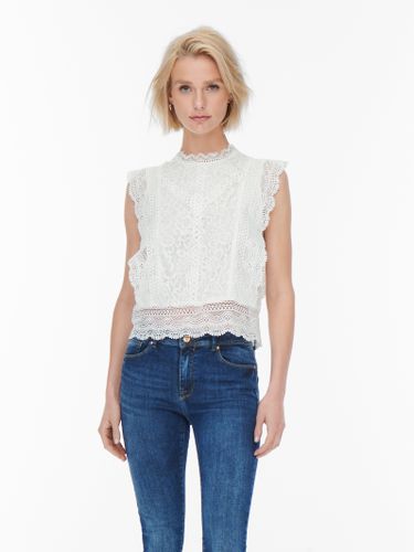 De Encaje De Corte Cropped Top - ONLY - Modalova