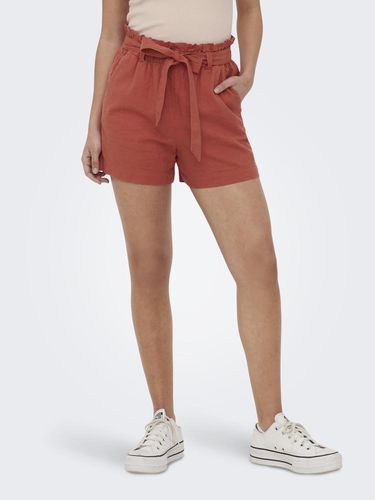 Linen Shorts With Tie Belt - ONLY - Modalova