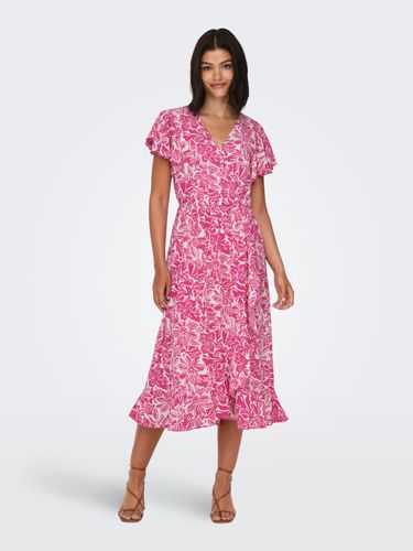 Printed Wrap Midi Dress - ONLY - Modalova