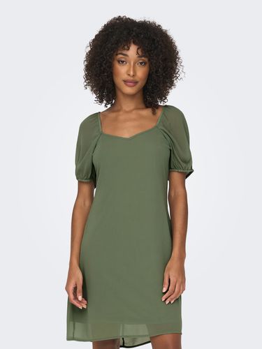 Mini Dress With Square Neck And Puff Sleeves - ONLY - Modalova