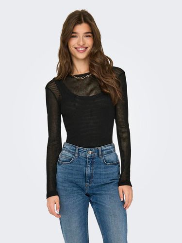 Long Sleeved Top With Rib - ONLY - Modalova