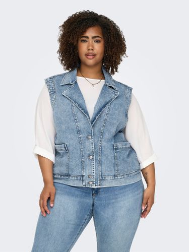 Curvy V-neck Denim Gilet - ONLY - Modalova