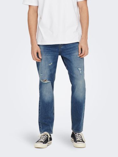 Onsavi Cropped Medium Blue Jeans - ONLY & SONS - Modalova