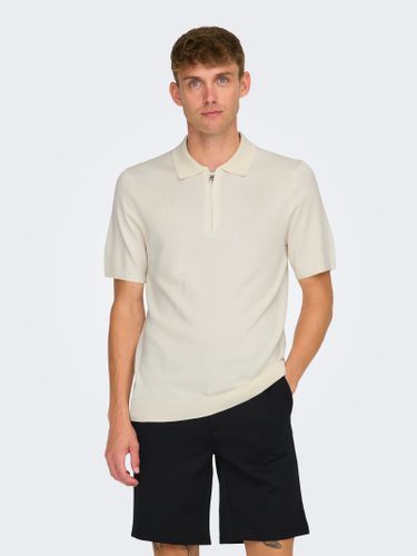 Knit Polo With Half Zip - ONLY & SONS - Modalova