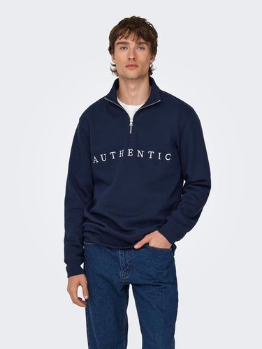Half-zip Sweatshirt With High Neck - ONLY & SONS - Modalova
