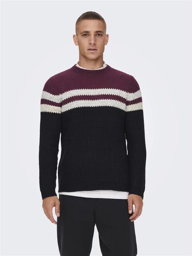 Round neck knitted pullover - ONLY & SONS - Modalova