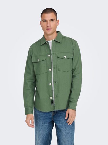 Loose Fit Solid color twill overshirt - ONLY & SONS - Modalova