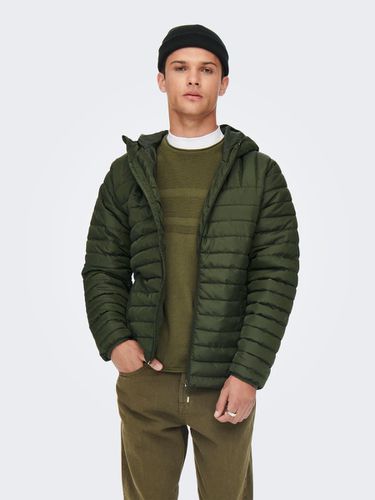 Quilted jacket with hood - ONLY & SONS - Modalova