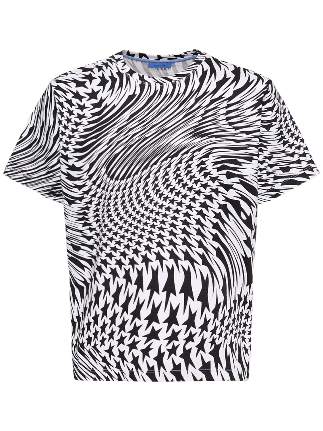Swirling Star Printed Cotton T-shirt - MUGLER - Modalova