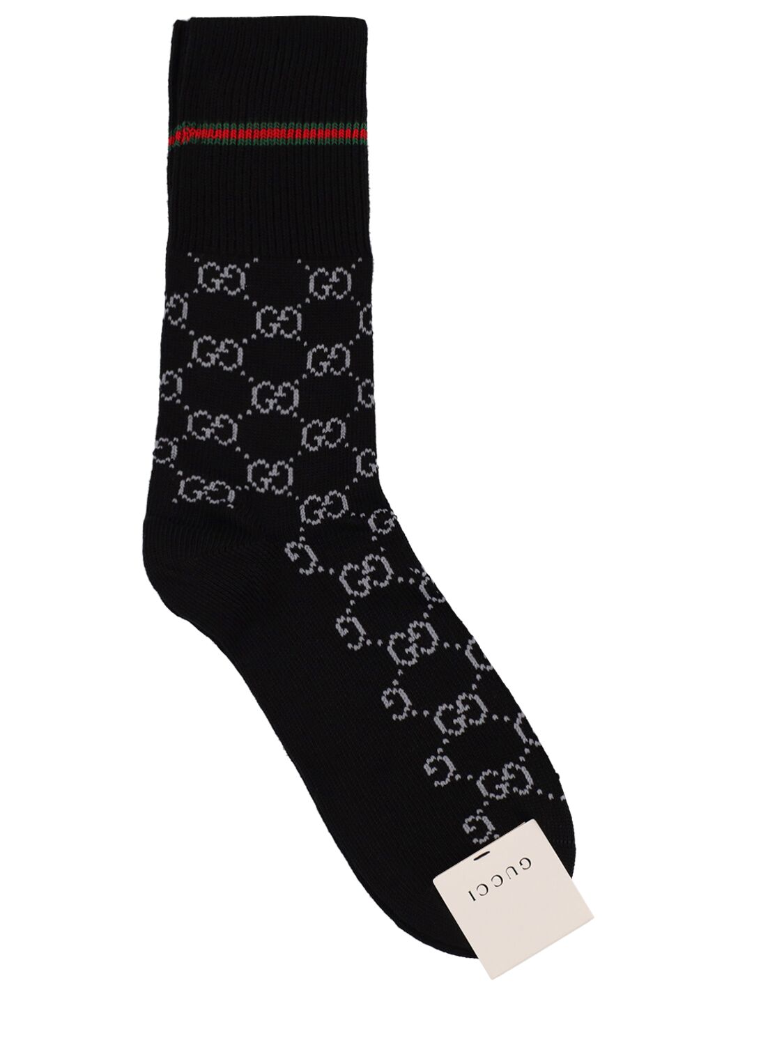 Gg Cotton Blend Socks W/ Web - GUCCI - Modalova