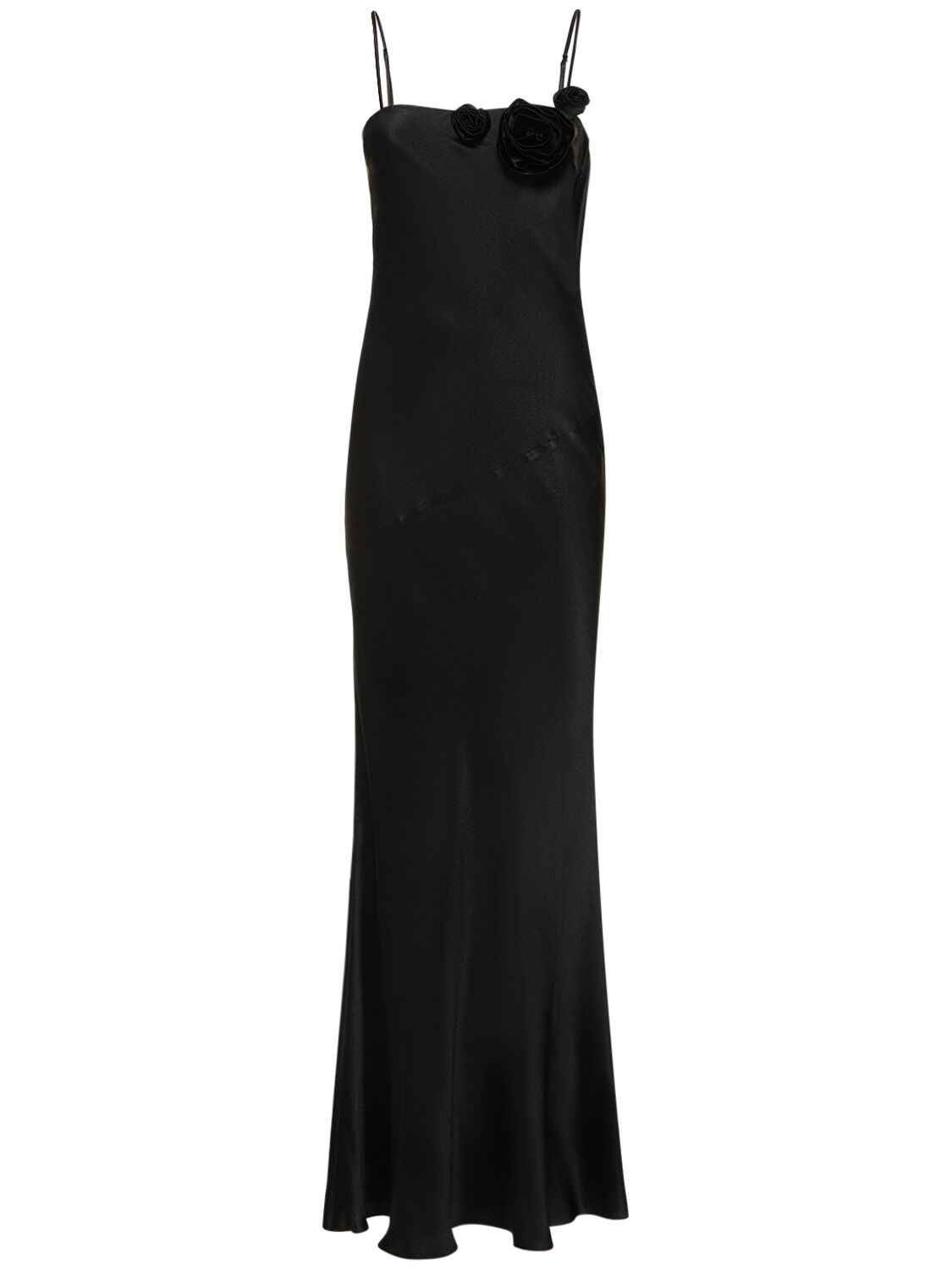 Silk Satin Blend Cutout Long Dress - BLUMARINE - Modalova