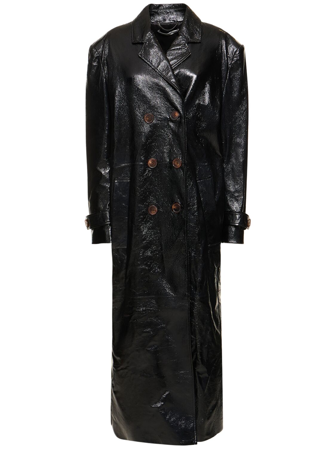 Oversize Patent Leather Long Coat - ALESSANDRA RICH - Modalova