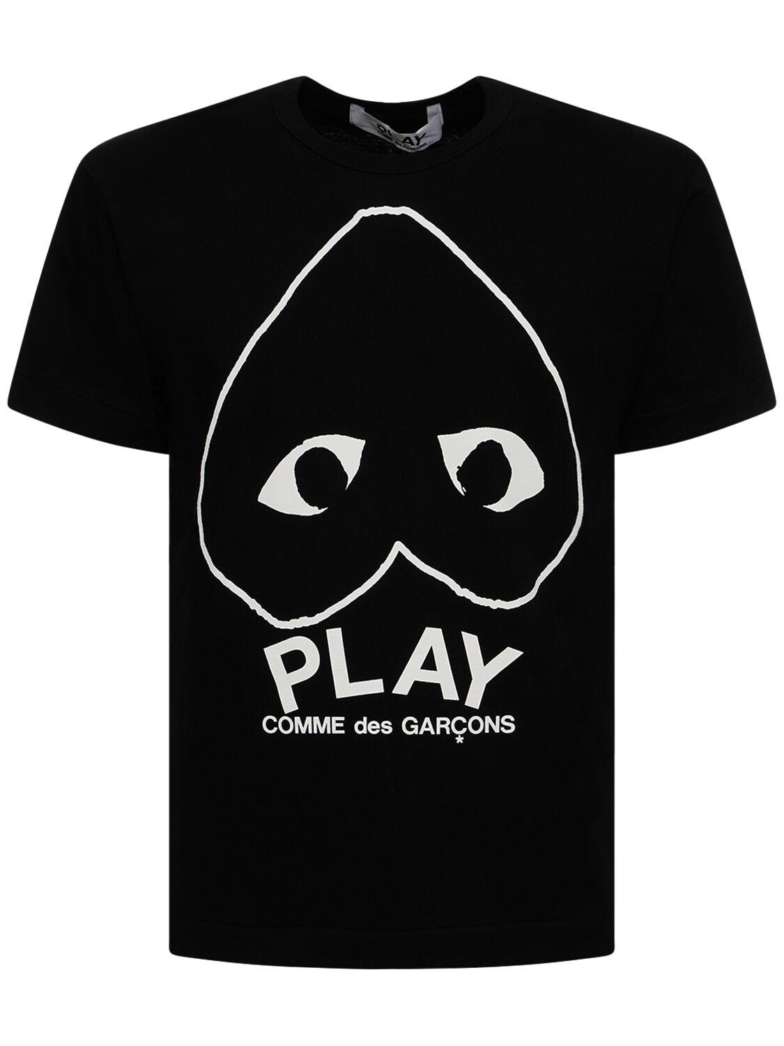 Black Heart Printed Cotton T-shirt - COMME DES GARÇONS PLAY - Modalova